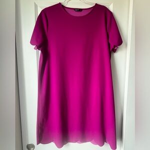 Shein Scalloped Magenta Dress